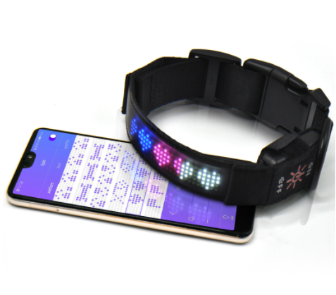 LED Display Pet Collar With Flashing Text
