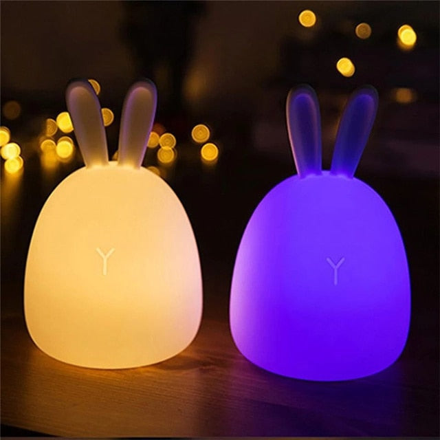 Colorful Silicone Rabbit LED Night Lamp